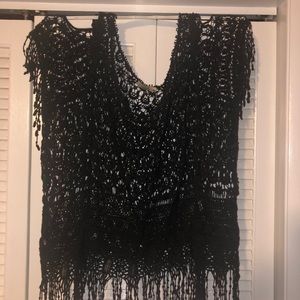 Crocheted over shirt black
